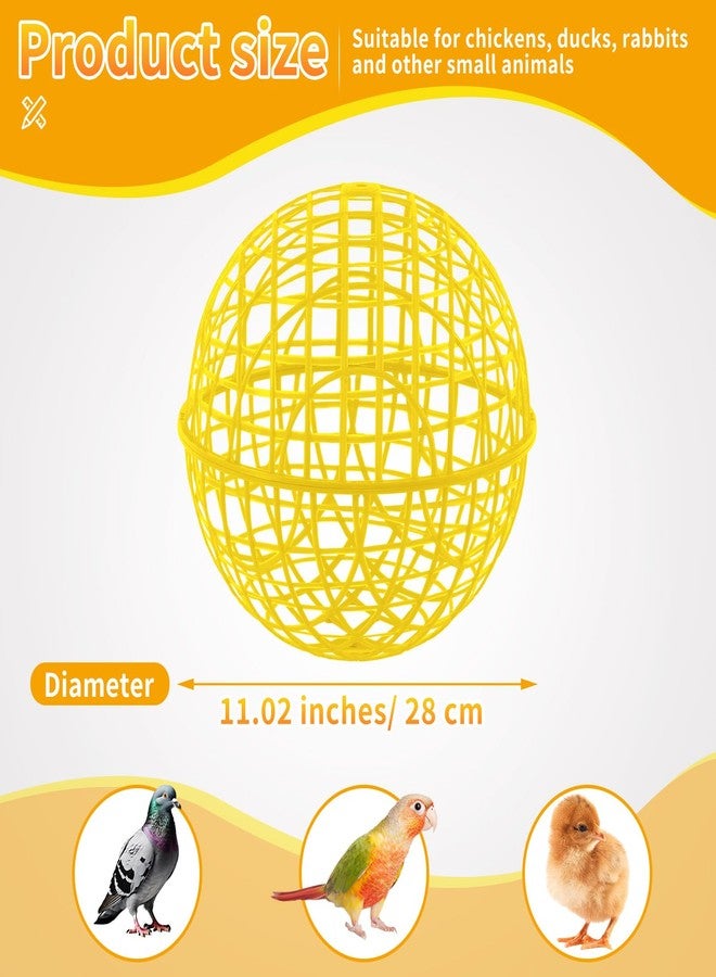 AceOrbit 3 Pcs 11.8 Inch Yellow 2025 Chicken Ball Cage, Plastic Rolling Orb Movable for Chickens Rabbits Birds Pigeons, Outdoor Farm Range Portable Round Coop Hutch Safety Globe Prevents Dog Bites - Image 3